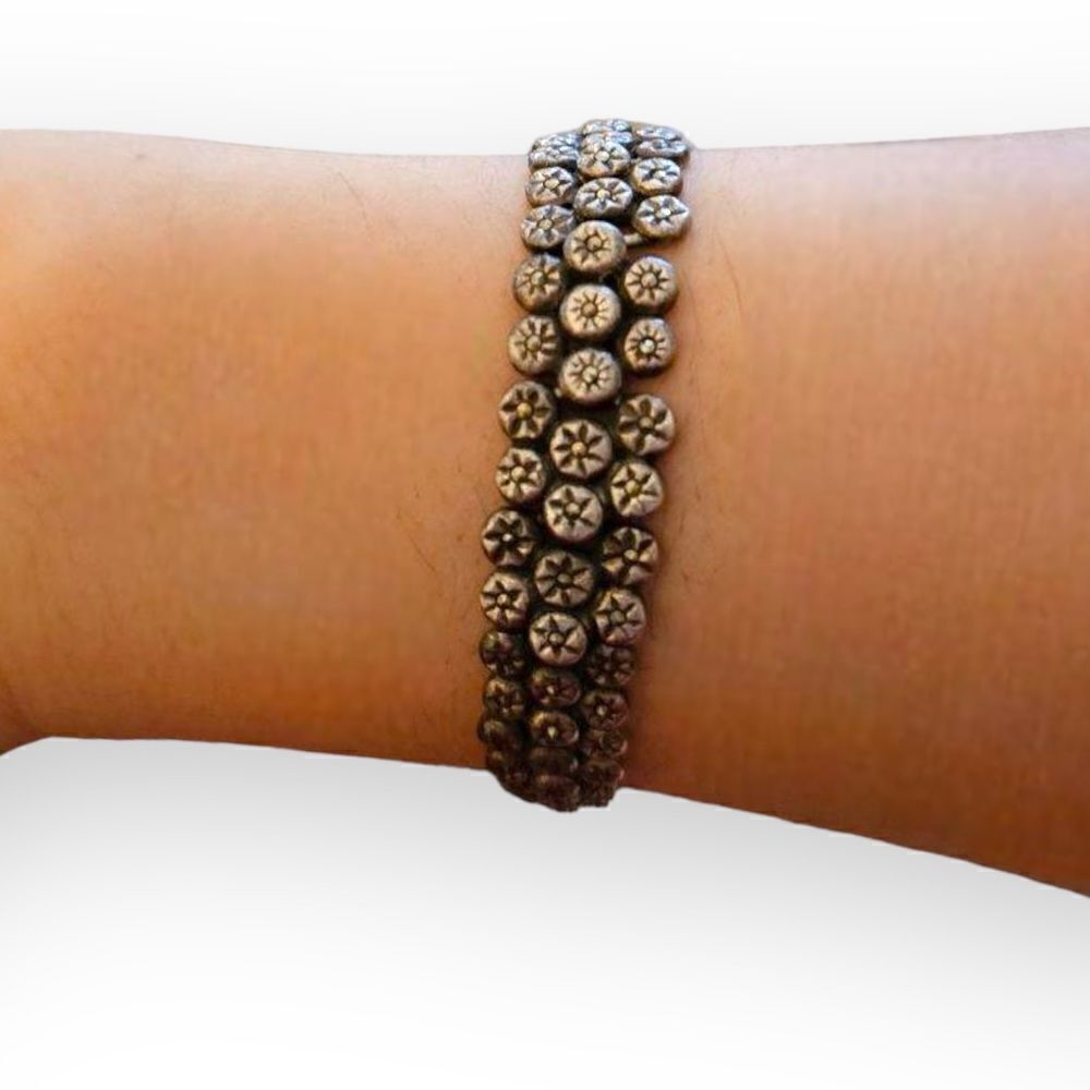 Marsala Company 925 Sterling Silver Linked Vintage Rare Marcasite Bracelet